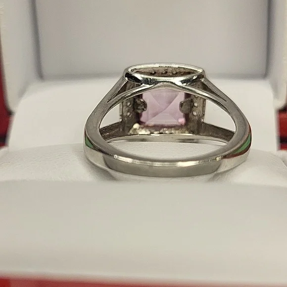 Pink Halo Ring with Accent Stones - Picture 5 of 7
